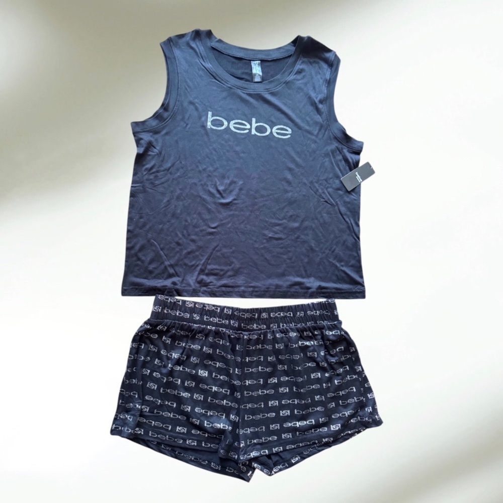 Bebe Black Pajama Set Intimates Sleepwear